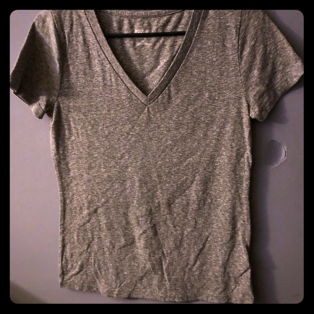Grey v-neck tee